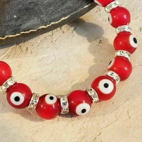 Handcrafted Turkish Evil Eye Talisman Bracelet Red - Picture 1 of 4